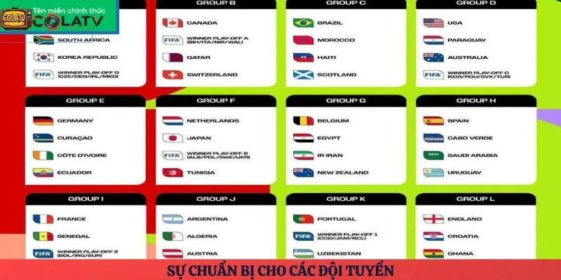 Sự chuẩn bị cho các đội tuyển